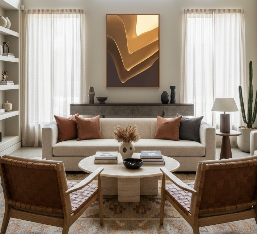 Geometric Love Brown 1