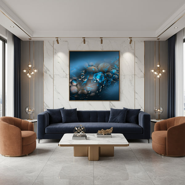 abstract photography for sale blue brown galaxy underwater