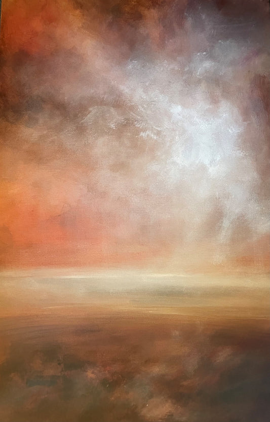 "Light 2" Original Contemporary Abstract Landscape Painting 36x24x1.5"