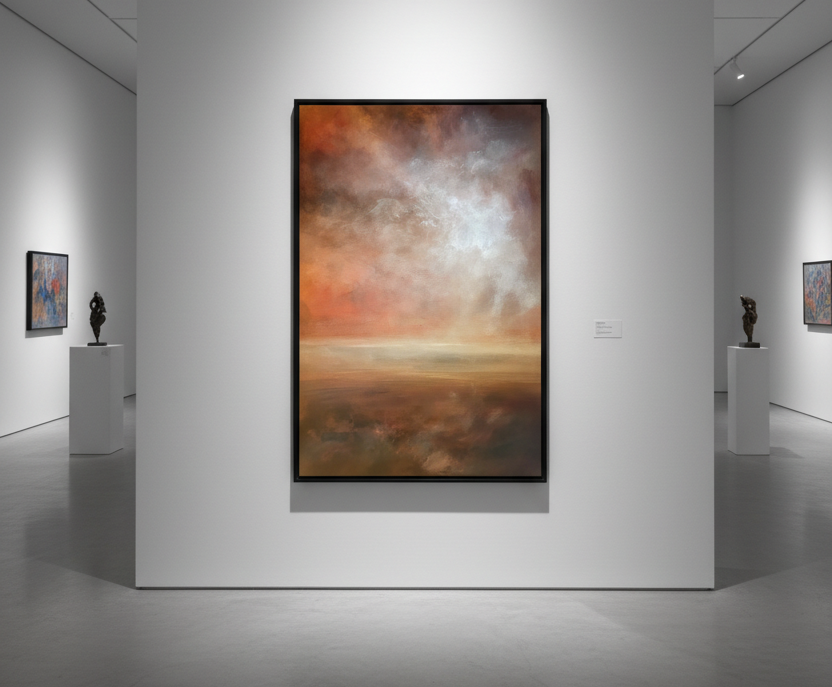 "Light 2" Original Contemporary Abstract Landscape Painting 36x24x1.5"